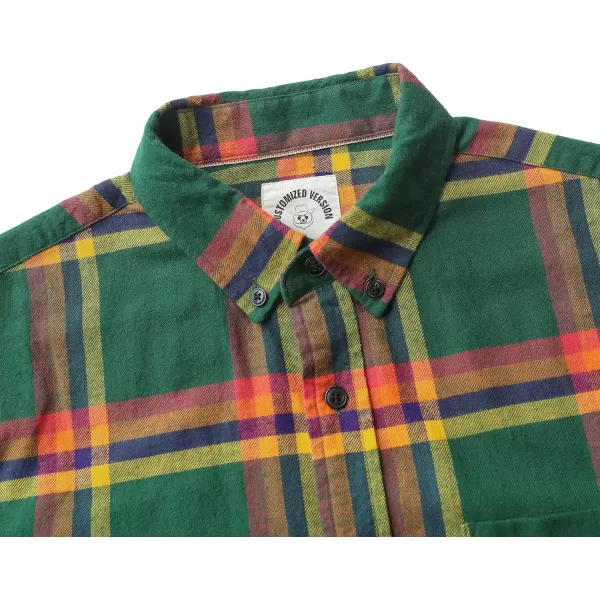 Dubinik® Flannel Shirt for Men Casual Button Down Work Soft All Cotton Lightweight Flannel Mens Plaid Shirts Long Sleeve