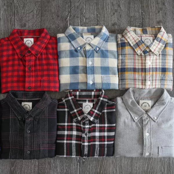 Dubinik® Flannel Shirt for Men Casual Button Down Work Soft All Cotton Lightweight Flannel Mens Plaid Shirts Long Sleeve
