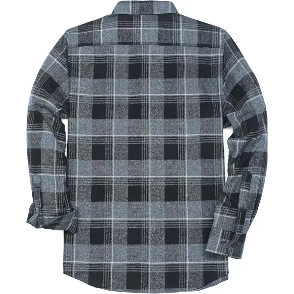 Dubinik® Flannel Shirt for Men Casual Button Down Work Soft All Cotton Lightweight Flannel Mens Plaid Shirts Long Sleeve