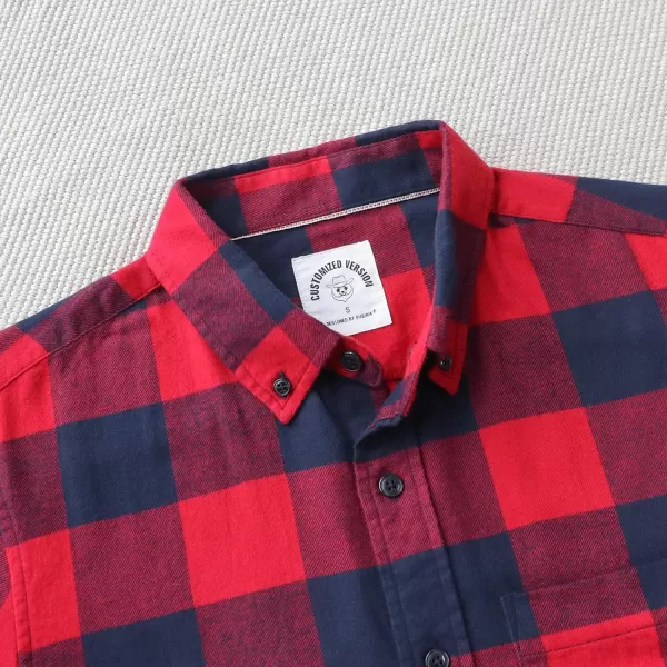 Dubinik® Flannel Shirt for Men Casual Button Down Work Soft All Cotton Lightweight Flannel Mens Plaid Shirts Long Sleeve