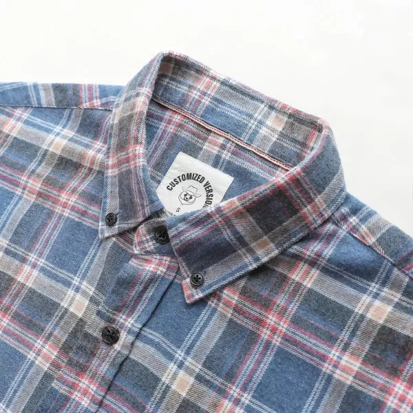 Dubinik® Flannel Shirt for Men Casual Button Down Work Soft All Cotton Lightweight Flannel Mens Plaid Shirts Long Sleeve