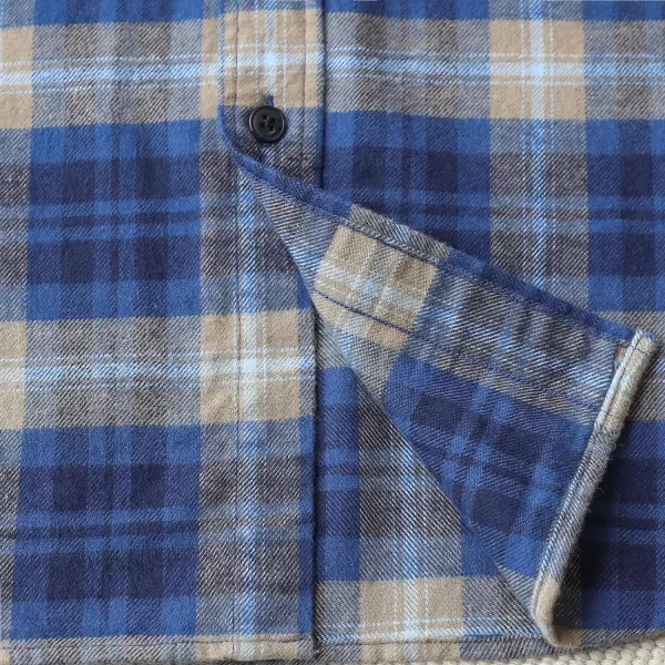 Dubinik® Flannel Shirt for Men Casual Button Down Work Soft All Cotton Lightweight Flannel Mens Plaid Shirts Long Sleeve