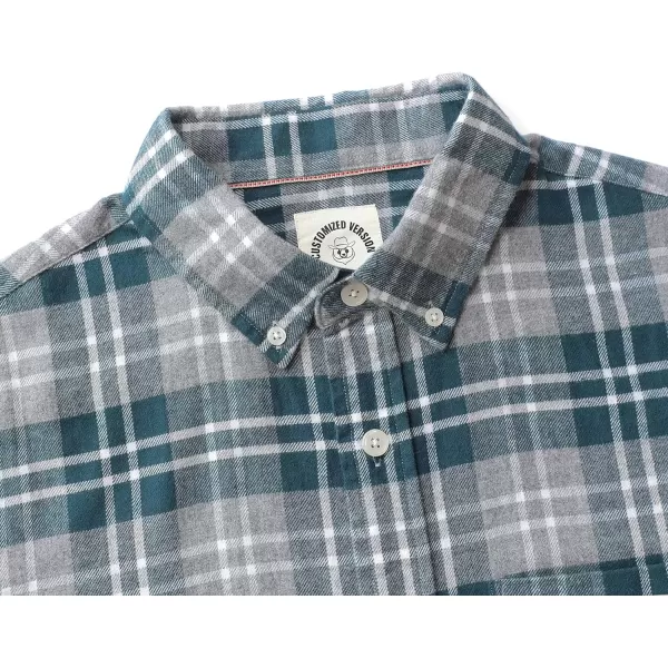 Dubinik® Flannel Shirt for Men Casual Button Down Work Soft All Cotton Lightweight Flannel Mens Plaid Shirts Long Sleeve