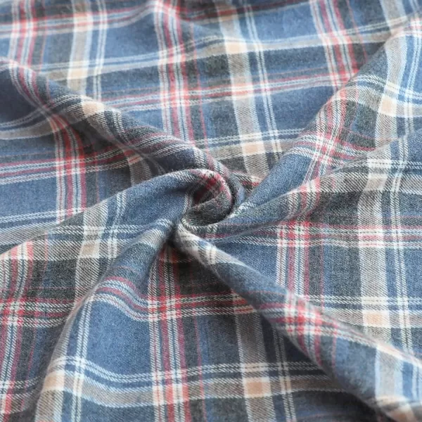 Dubinik® Flannel Shirt for Men Casual Button Down Work Soft All Cotton Lightweight Flannel Mens Plaid Shirts Long Sleeve