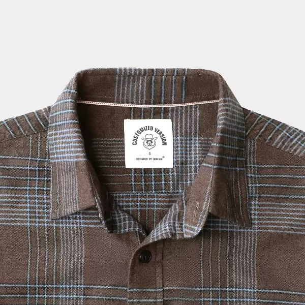 Dubinik® Flannel Shirt for Men Casual Button Down Work Soft All Cotton Lightweight Flannel Mens Plaid Shirts Long Sleeve