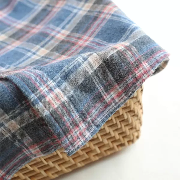 Dubinik® Flannel Shirt for Men Casual Button Down Work Soft All Cotton Lightweight Flannel Mens Plaid Shirts Long Sleeve