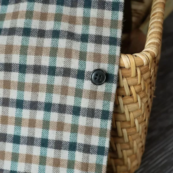 Dubinik® Flannel Shirt for Men Casual Button Down Work Soft All Cotton Lightweight Flannel Mens Plaid Shirts Long Sleeve