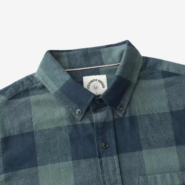 Dubinik® Flannel Shirt for Men Casual Button Down Work Soft All Cotton Lightweight Flannel Mens Plaid Shirts Long Sleeve
