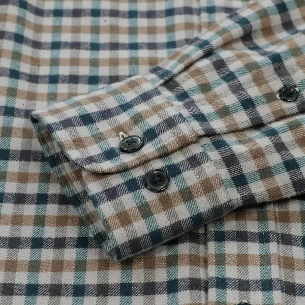 Dubinik® Flannel Shirt for Men Casual Button Down Work Soft All Cotton Lightweight Flannel Mens Plaid Shirts Long Sleeve