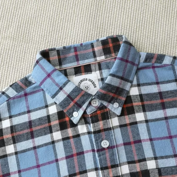 Dubinik® Flannel Shirt for Men Casual Button Down Work Soft All Cotton Lightweight Flannel Mens Plaid Shirts Long Sleeve