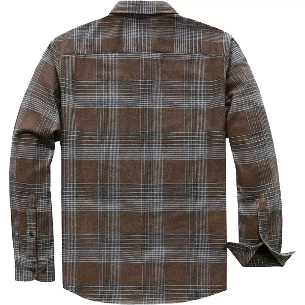 Dubinik® Flannel Shirt for Men Casual Button Down Work Soft All Cotton Lightweight Flannel Mens Plaid Shirts Long Sleeve