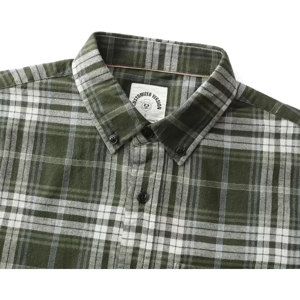 Dubinik® Flannel Shirt for Men Casual Button Down Work Soft All Cotton Lightweight Flannel Mens Plaid Shirts Long Sleeve