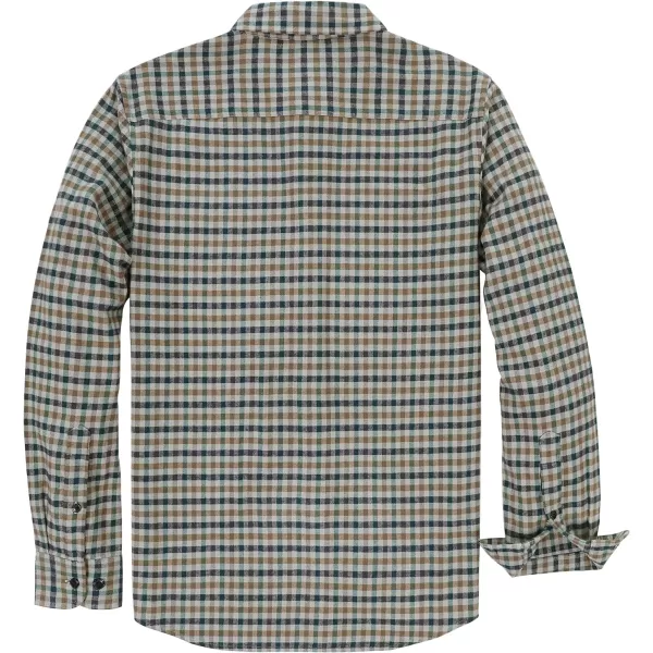 Dubinik® Flannel Shirt for Men Casual Button Down Work Soft All Cotton Lightweight Flannel Mens Plaid Shirts Long Sleeve