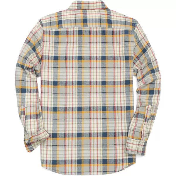 Dubinik® Flannel Shirt for Men Casual Button Down Work Soft All Cotton Lightweight Flannel Mens Plaid Shirts Long Sleeve