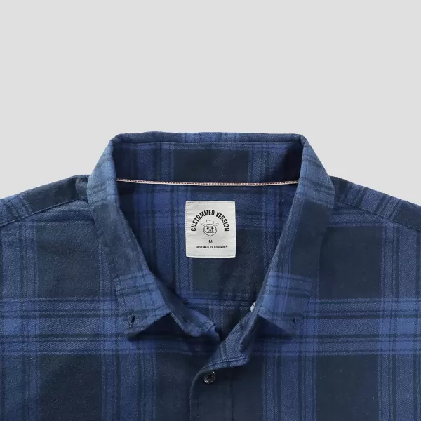 Dubinik® Flannel Shirt for Men Casual Button Down Work Soft All Cotton Lightweight Flannel Mens Plaid Shirts Long Sleeve
