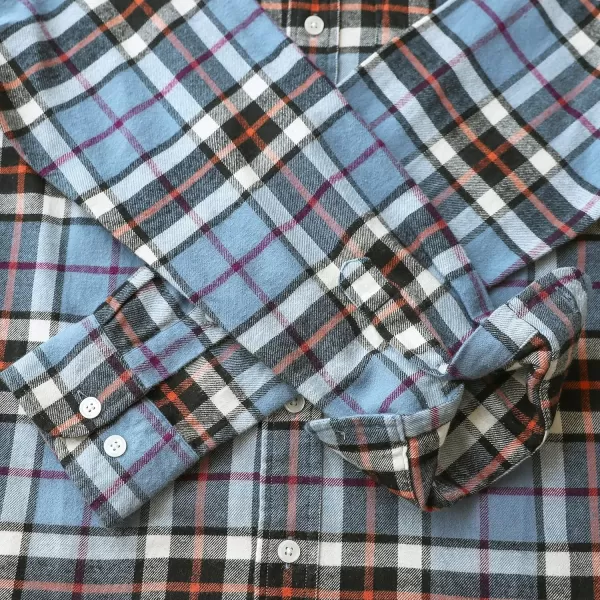 Dubinik® Flannel Shirt for Men Casual Button Down Work Soft All Cotton Lightweight Flannel Mens Plaid Shirts Long Sleeve