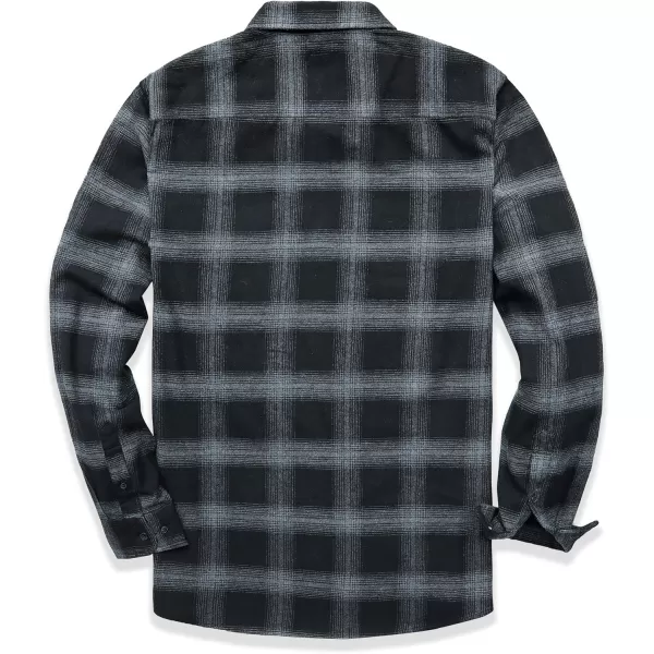 Dubinik® Flannel Shirt for Men Casual Button Down Work Soft All Cotton Lightweight Flannel Mens Plaid Shirts Long Sleeve
