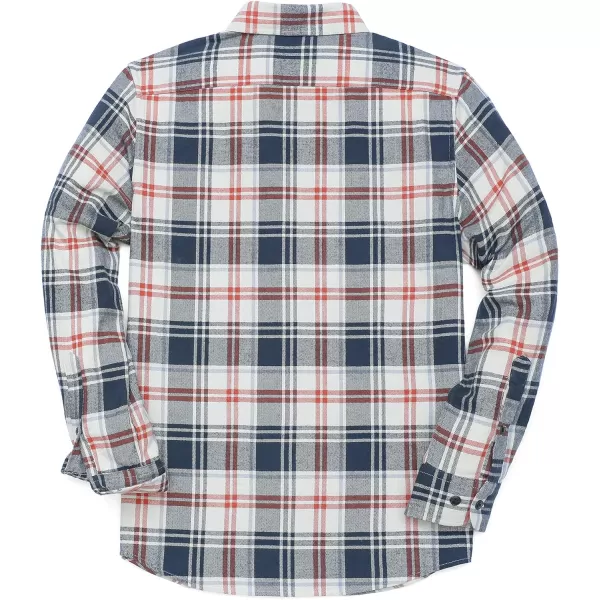 Dubinik® Flannel Shirt for Men Casual Button Down Work Soft All Cotton Lightweight Flannel Mens Plaid Shirts Long Sleeve