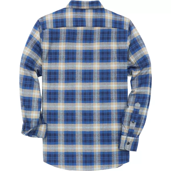Dubinik® Flannel Shirt for Men Casual Button Down Work Soft All Cotton Lightweight Flannel Mens Plaid Shirts Long Sleeve