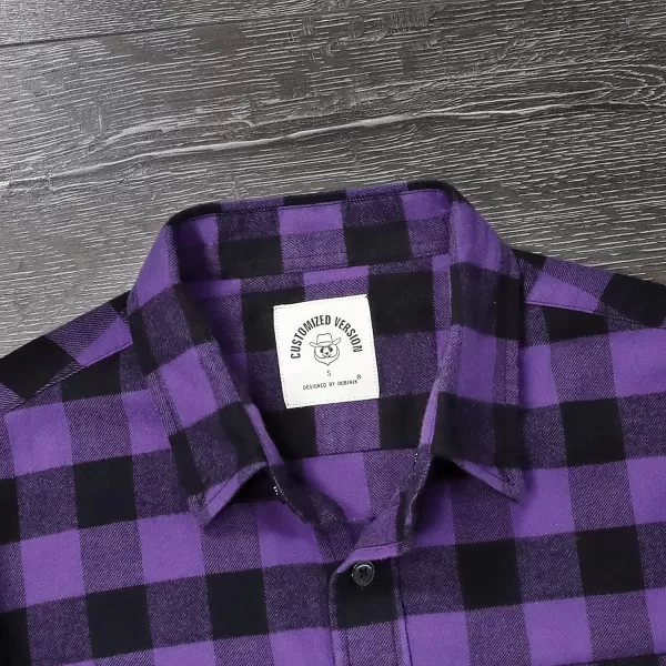 Dubinik® Flannel Shirt for Men Casual Button Down Work Soft All Cotton Lightweight Flannel Mens Plaid Shirts Long Sleeve