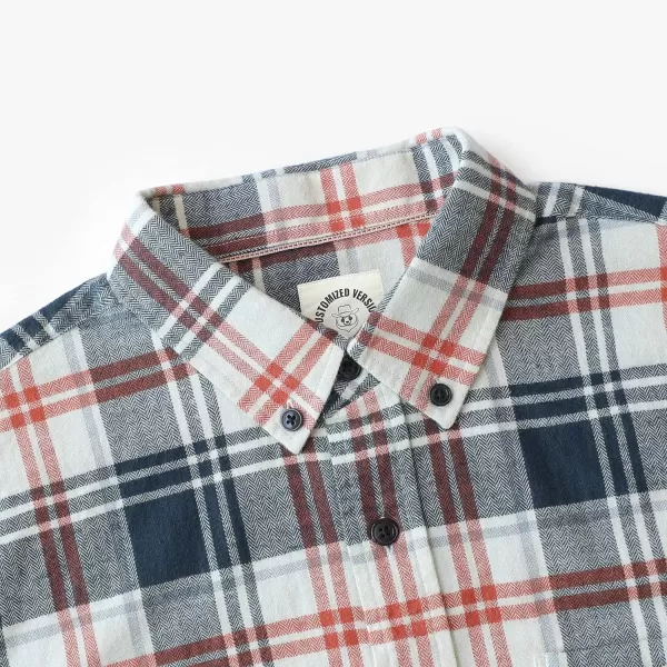 Dubinik® Flannel Shirt for Men Casual Button Down Work Soft All Cotton Lightweight Flannel Mens Plaid Shirts Long Sleeve