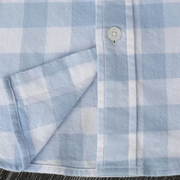 Dubinik® Flannel Shirt for Men Casual Button Down Work Soft All Cotton Lightweight Flannel Mens Plaid Shirts Long Sleeve