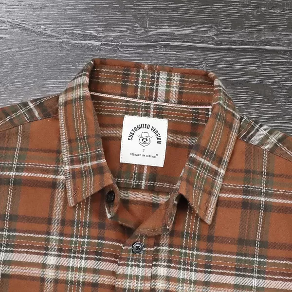 Dubinik® Flannel Shirt for Men Casual Button Down Work Soft All Cotton Lightweight Flannel Mens Plaid Shirts Long Sleeve