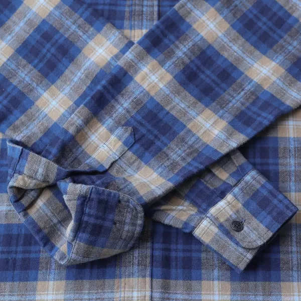 Dubinik® Flannel Shirt for Men Casual Button Down Work Soft All Cotton Lightweight Flannel Mens Plaid Shirts Long Sleeve