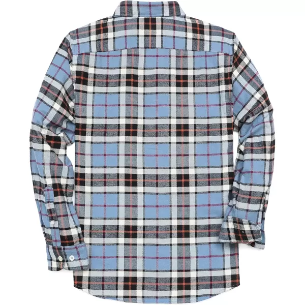 Dubinik® Flannel Shirt for Men Casual Button Down Work Soft All Cotton Lightweight Flannel Mens Plaid Shirts Long Sleeve