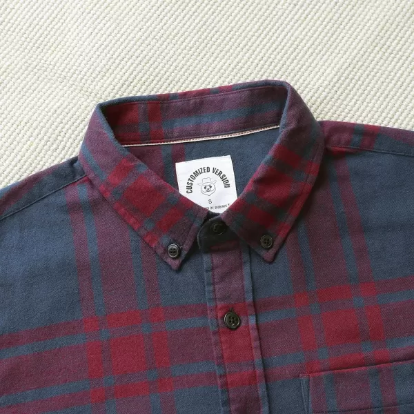 Dubinik® Flannel Shirt for Men Casual Button Down Work Soft All Cotton Lightweight Flannel Mens Plaid Shirts Long Sleeve