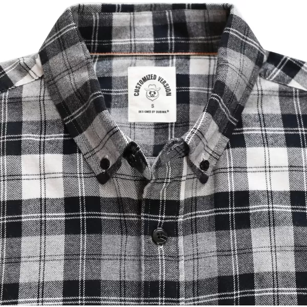 Dubinik® Flannel Shirt for Men Casual Button Down Work Soft All Cotton Lightweight Flannel Mens Plaid Shirts Long Sleeve