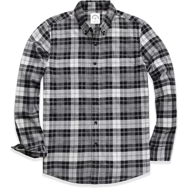 Dubinik® Flannel Shirt for Men Casual Button Down Work Soft All Cotton Lightweight Flannel Mens Plaid Shirts Long Sleeve