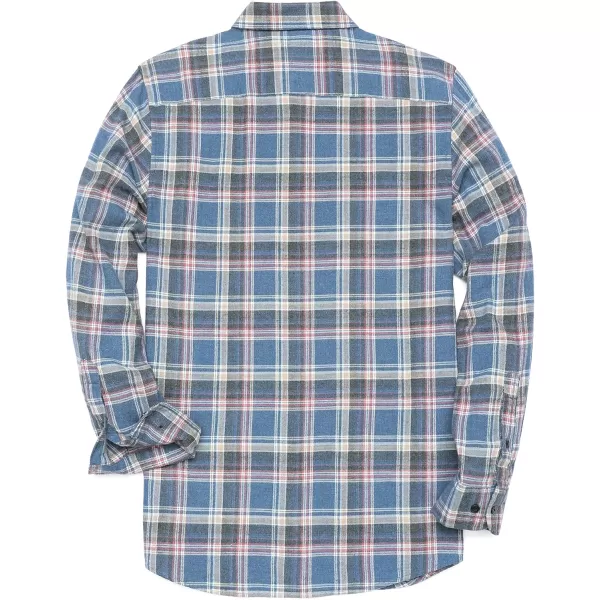 Dubinik® Flannel Shirt for Men Casual Button Down Work Soft All Cotton Lightweight Flannel Mens Plaid Shirts Long Sleeve