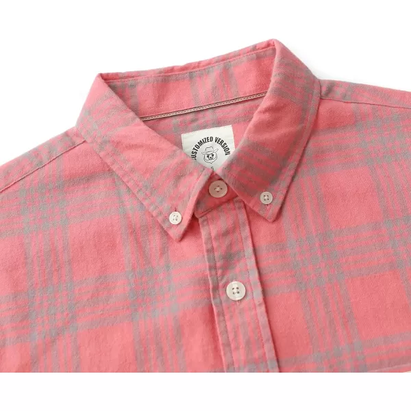 Dubinik® Flannel Shirt for Men Casual Button Down Work Soft All Cotton Lightweight Flannel Mens Plaid Shirts Long Sleeve