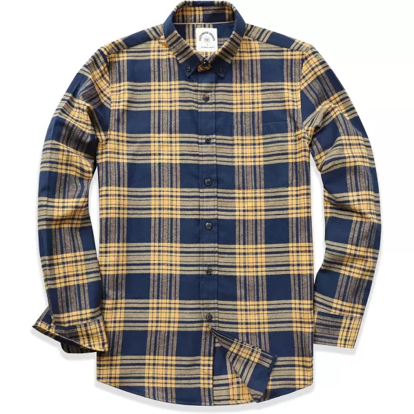 Dubinik® Flannel Shirt for Men Casual Button Down Work Soft All Cotton Lightweight Flannel Mens Plaid Shirts Long Sleeve