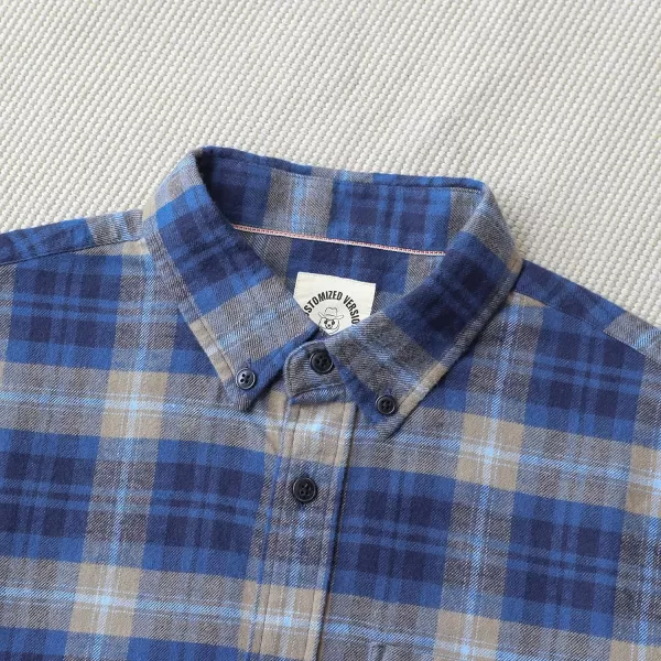 Dubinik® Flannel Shirt for Men Casual Button Down Work Soft All Cotton Lightweight Flannel Mens Plaid Shirts Long Sleeve