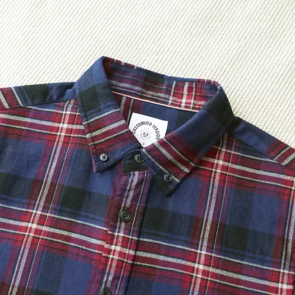 Dubinik® Flannel Shirt for Men Casual Button Down Work Soft All Cotton Lightweight Flannel Mens Plaid Shirts Long Sleeve