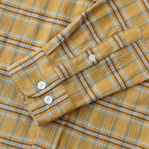 Dubinik® Flannel Shirt for Men Casual Button Down Work Soft All Cotton Lightweight Flannel Mens Plaid Shirts Long Sleeve