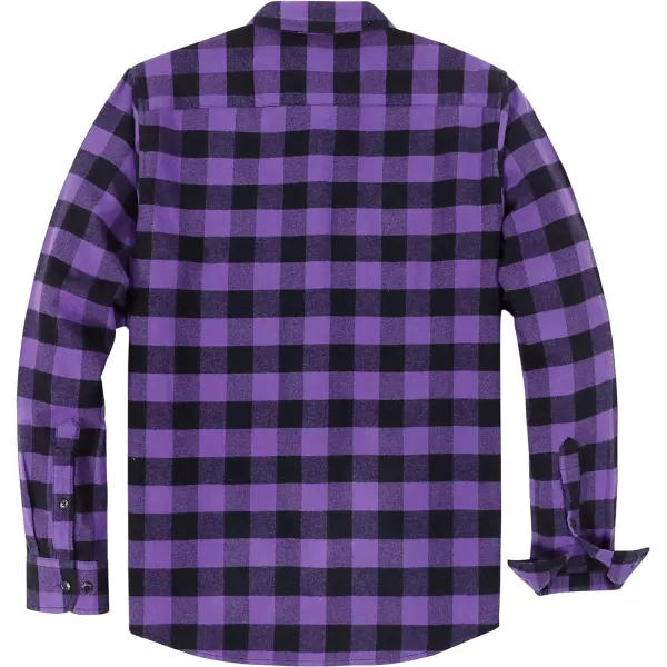 Dubinik® Flannel Shirt for Men Casual Button Down Work Soft All Cotton Lightweight Flannel Mens Plaid Shirts Long Sleeve