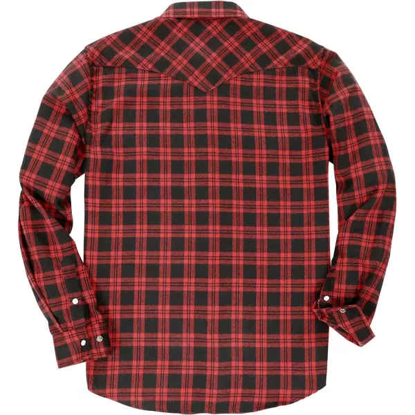 Dubinik® Flannel Shirt for Men Western Cowboy Pearl Snap Shirts for Men Long Sleeve Vintage Buttons Down Plaid Shirt