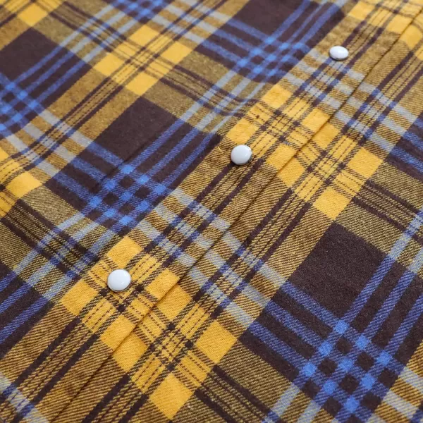 Dubinik® Flannel Shirt for Men Western Cowboy Pearl Snap Shirts for Men Long Sleeve Vintage Buttons Down Plaid Shirt