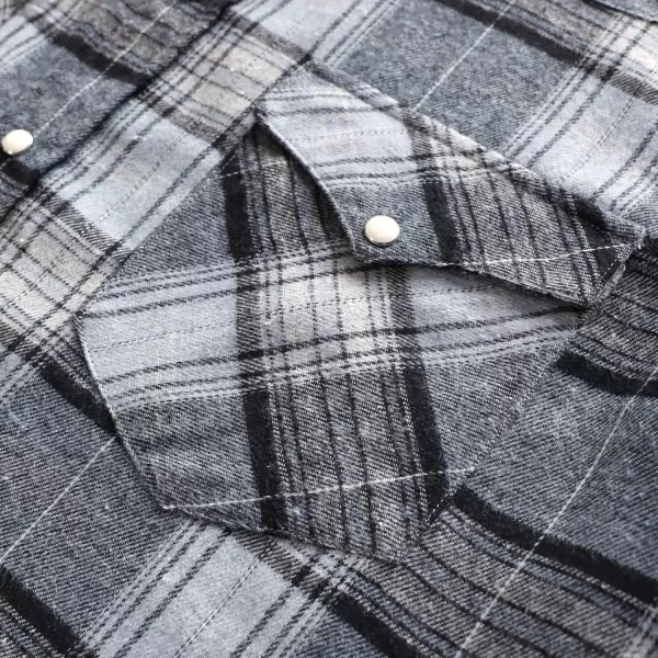 Dubinik® Flannel Shirt for Men Western Cowboy Pearl Snap Shirts for Men Long Sleeve Vintage Buttons Down Plaid Shirt
