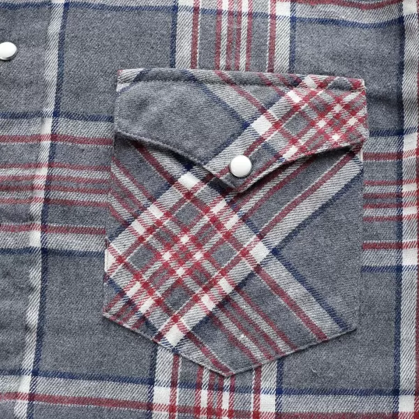 Dubinik® Flannel Shirt for Men Western Cowboy Pearl Snap Shirts for Men Long Sleeve Vintage Buttons Down Plaid Shirt