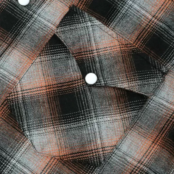 Dubinik® Flannel Shirt for Men Western Cowboy Pearl Snap Shirts for Men Long Sleeve Vintage Buttons Down Plaid Shirt