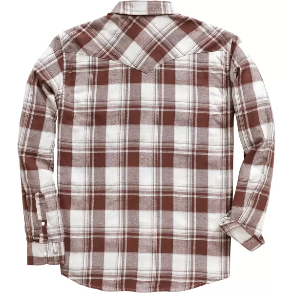 Dubinik® Flannel Shirt for Men Western Cowboy Pearl Snap Shirts for Men Long Sleeve Vintage Buttons Down Plaid Shirt