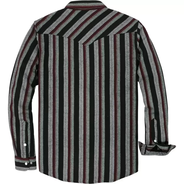 Dubinik® Flannel Shirt for Men Western Cowboy Pearl Snap Shirts for Men Long Sleeve Vintage Buttons Down Plaid Shirt