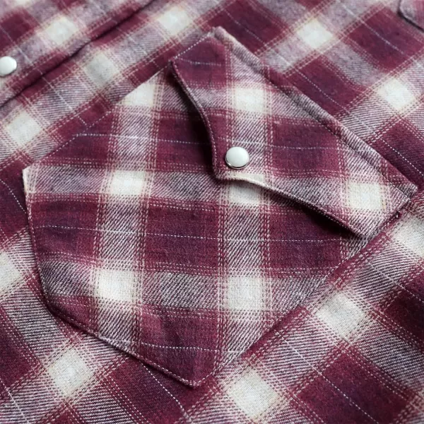 Dubinik® Flannel Shirt for Men Western Cowboy Pearl Snap Shirts for Men Long Sleeve Vintage Buttons Down Plaid Shirt