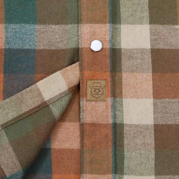 Dubinik® Flannel Shirt for Men Western Cowboy Pearl Snap Shirts for Men Long Sleeve Vintage Buttons Down Plaid Shirt
