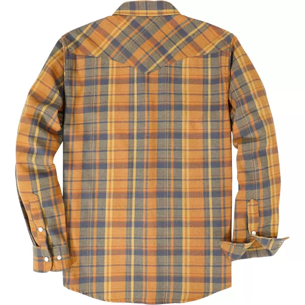 Dubinik® Flannel Shirt for Men Western Cowboy Pearl Snap Shirts for Men Long Sleeve Vintage Buttons Down Plaid Shirt