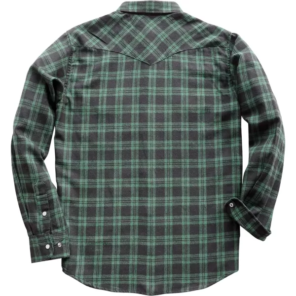 Dubinik® Flannel Shirt for Men Western Cowboy Pearl Snap Shirts for Men Long Sleeve Vintage Buttons Down Plaid Shirt